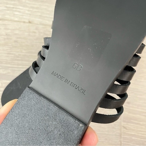 Splendid Black Leather "Tatula" Strappy Huarache Sandals 6 - Picture 3 of 5